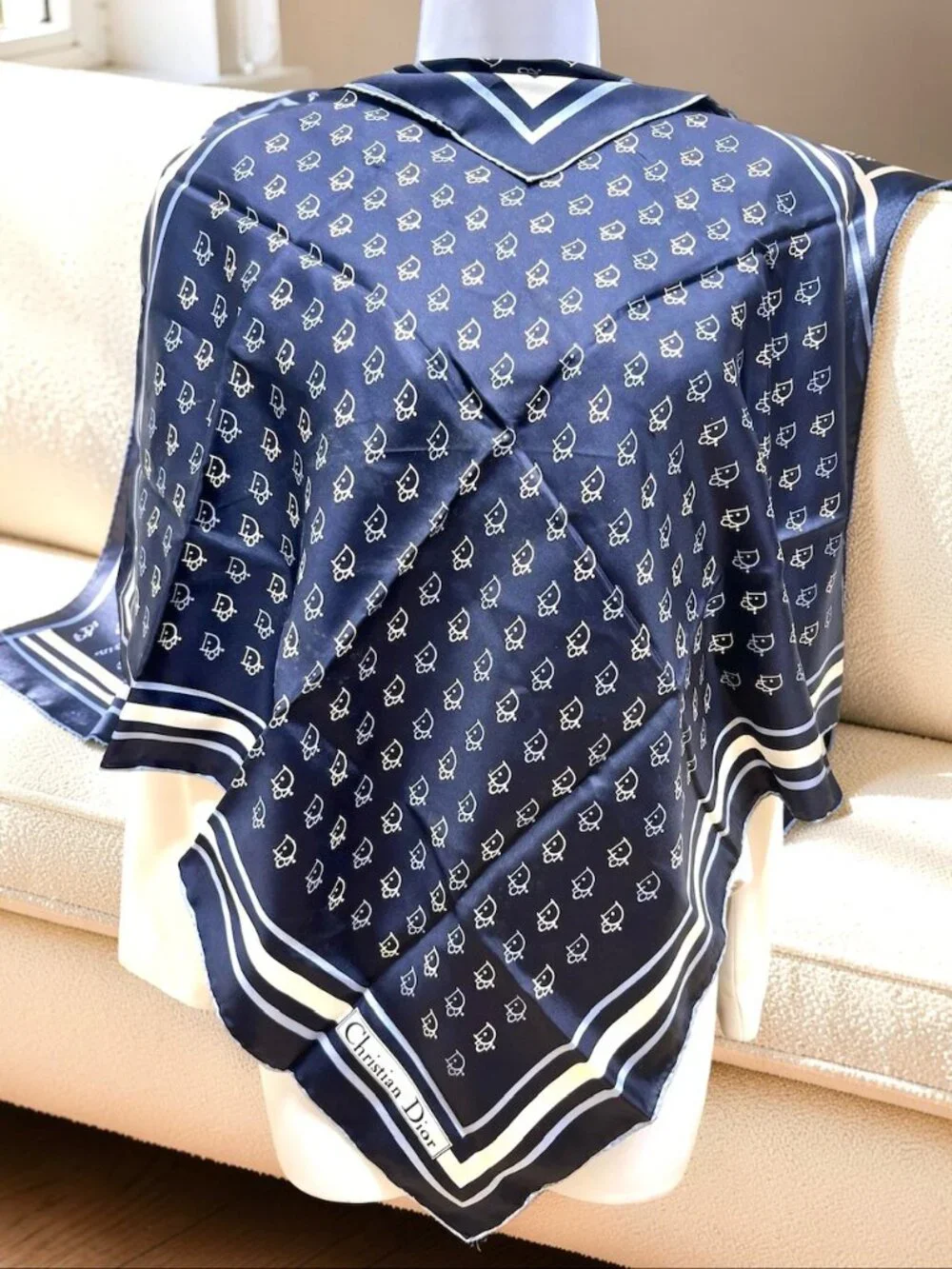 Christian Dior silk Satin  Scarf 26